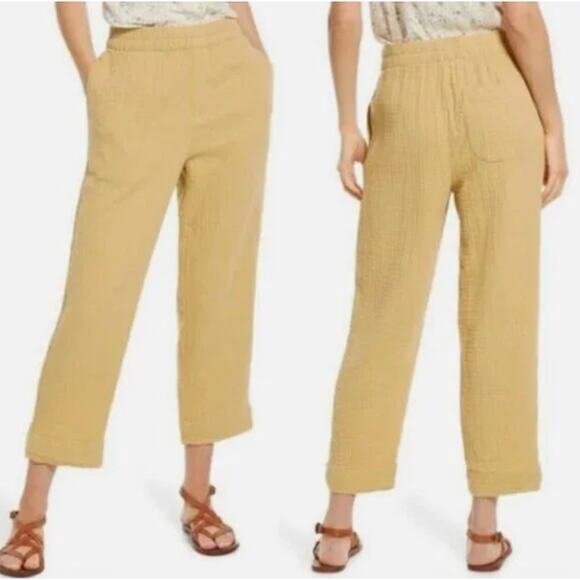 MADEWELL Lightspun Tapered Huston Pull-On Crop Pants Aged Gold Sz XS {N18] - Picture 1 of 6